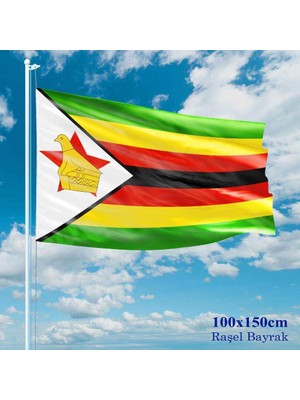 Asilmeydan Zimbabve Bayrağı Raşel Kumaş 100 x 150 cm