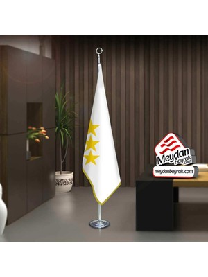 Asilmeydan Ak Hun İmp. Bayrağı-17 Eski Türk Devleti-Ofis-Toplantı Odaları -Direkli -Saçaklı Makam Bayrağı