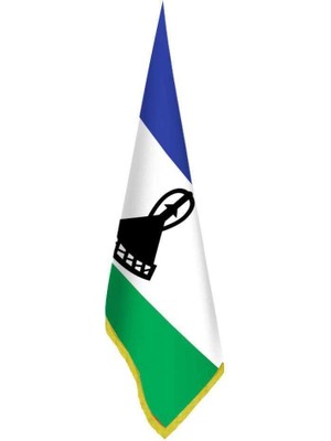Asilmeydan Lesotho Bayrağı - Ofis-Makam-Toplantı Odaları - Saçaklı Makam Bayrağı