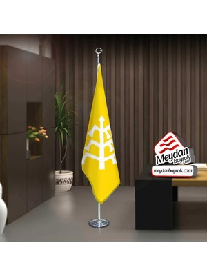 Asilmeydan Karahanlılar Bayrağı-17 Eski Türk Devleti -Ofis-Toplantı Odaları -Direkli -Saçaklı Makam Bayrağı