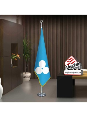 Asilmeydan Büyük Timur Imp. Bayrağı-17 Eski Türk Devleti-Ofis-Toplantı Odaları -Direkli -Saçaklı Makam Bayrağı