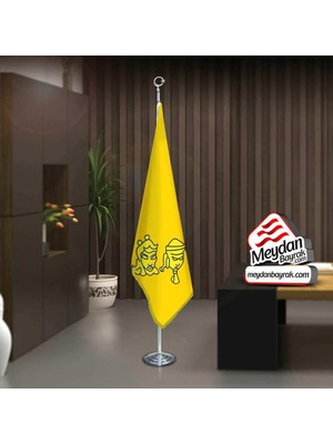 Asilmeydan Uygur Kağanlığı Bayrağı-17 Eski Türk Devleti-Ofis -Toplantı Odaları -Direkli -Saçaklı Makam Bayrağı