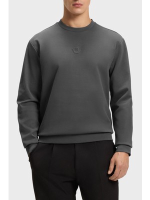 Boss Pamuklu Relaxed Fit Bisiklet Yaka Logolu Sweat Erkek Sweat 50543859 027