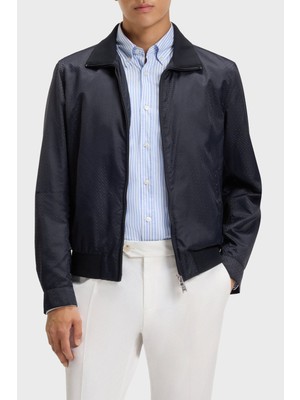 Boss Jakarlı Logo Baskılı Regular Fit Su Itici Dik Yaka Ceket Erkek Ceket 50540458 404