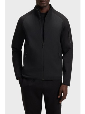 Boss Modal ve Pamuk Karışımlı  Regular Fit Dik Yaka Fermuarlı Logolu Sweat Erkek Sweat 50543906 001