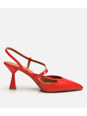 Hotiç Kadın Deri Kırmızı İnce Topuklu Stiletto