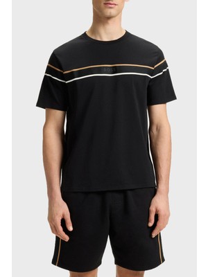 Boss % 100 Pamuk Regular Fit Bisiklet Yaka Logolu Jarse T Shirt Erkek T Shirt 50545852 001