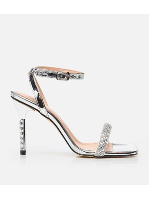 Kadın Lame Abiye Topuklu Sandalet