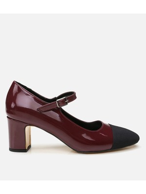 Yaya By Hotiç 01AYY298710A780 MARY Jane Bordo Kadın Kalın Topuk