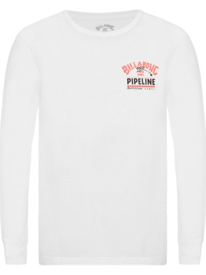 Billabong Pipeline Poster Ls Erkek Beyaz Tişört