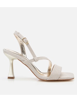 Hotiç 01sah307640a210 kadın Lame Simli Ince Topuklu Sandalet