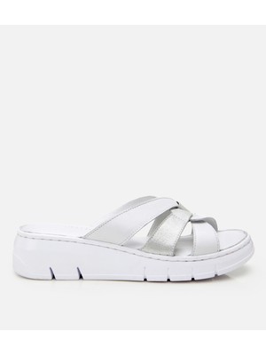 Hotiç Kadın Deri Beyaz Comfort Terlik