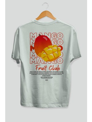 Mango Arka Baskılı Beyaz Oversize T-Shirt Erkek Kadın Pamuk Bisiklet Yaka Tişort