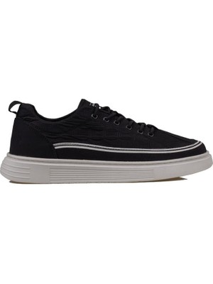 M2S Siyah Giza Lastikli Erkek Sneaker