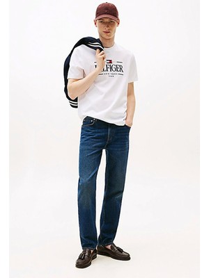 Tommy Hilfiger Erkek Ikonik Hilfiger Beyaz T-Shirt MW0MW39585YBR
