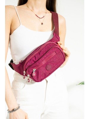 Bordo Spor Bel ve Omuz Çantası, Şık ve Kullanışlı Günlük Taşıma Ürünü