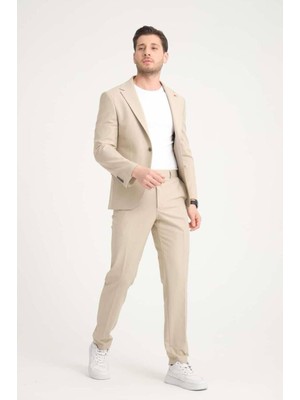 Erkek Takım Elbise Slim Fit En Boy Likra