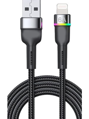iPhone 5 5s 6 6s Se 2020 Şarj Kablosu Lightning Rgb LED SZ-CL83