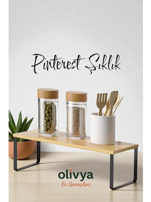 Bambu Dolap Içi Raf Düzenleyici Tabak Bardak Rafı Çok Amaçlı Organizer