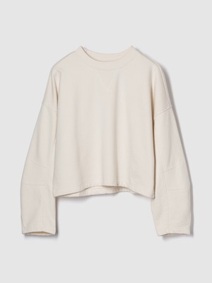 Gap Kadın Kırık Beyaz Heavyweight Fransız Havlu Kumaş Barrel Kol Sweatshirt