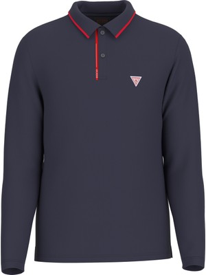 Guess M4YP13KCBM0 Ls Tech Stretch Polo Erkek Sweatshırt