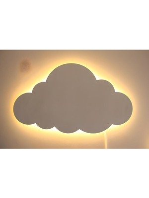Beyaz Bulut Gece Lambası, Çocuk ve Bebek Odası Dekoratif Aydınlatma 40X25CM