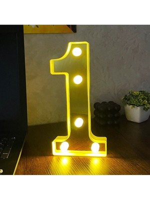 Büyük Boy LED 3D Rakam Işıklı Doğum Günü Kutlama Organizasyonu Beyaz