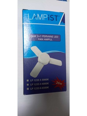Hall Breathe Lampist 26W 3+1 Pervane LED Fan Ampul, Beyaz Renk, Enerji Tasarruflu ve Şık Tasarım