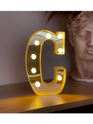 3D LED Harf Dekoratif Aydınlatma Büyük Boy Sarı Işıklı Dekorasyon Parlaklık