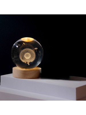 Renkli Karahindiba Temalı Işıklı Cam Küre, Güzel Dekoratif Hediye Seçeneği