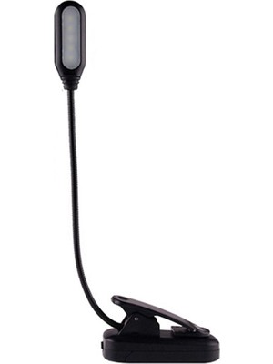 Bükülebilir Kitap Okuma Işığı, Mandallı, Taşınabilir Çalışma Lambası Siyah