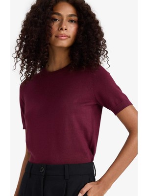 DeFacto Regular Fit Bisiklet Yaka Kısa Kollu Triko Kazak D6272AX25AU