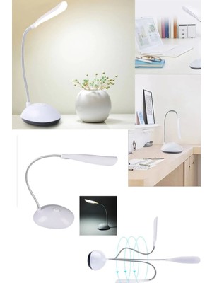 Mini Akrobat Pilli LED Masa Lambası, Beyaz Spiral Çalışma Işığı