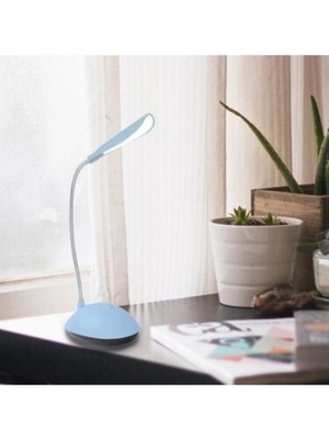 Bükülebilir Led'li Pilli Mini Masa Lambası, Mavi Işık, Pratik ve Şık Tasarım