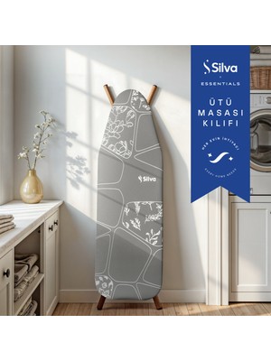 Silva Gri Ütü Masası Bezi 50x140 cm %100 Pamuk Asbest İçermeyen Kolay Ütüleme Sağlayan Kumaş