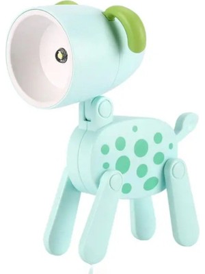 Mini Köpek Gece Lambası, Yeşil, Yumuşak Işık, Sevimli ve Şık Tasarım