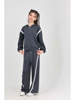 Toontoy Kız Çocuk Şerit Detaylı Eşofman Takım