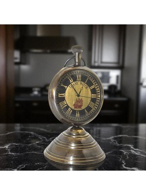 Retro Pirinç Masa Saati, Şık Kahverengi Tasarım, Zarif ve Şık Dekoratif Saat