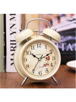 Şık Bej Renkli Gece Led'li Masa Saati, Zarif ve Kullanışlı Tasarım