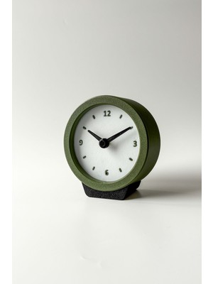 Şık Haki Minimal Masa Saati, Modern ve Zarif Tasarım