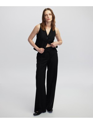 Ince Kordonlu Wide Leg Fit Pantolon IW6250003103001
