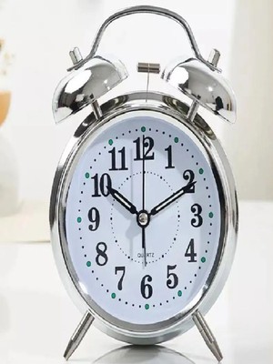 Nostaljik Büyük Boy Metal Masa Saati, Şık ve Işıklı Tasarım ile Göz Alıcı.