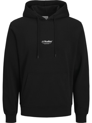 Büyük Beden Gögüs Logo Baskili Kapüsonlu Sweatshirt - Soho