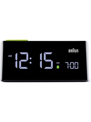 Şık Siyah Va LCD Dijital Masa Saati, Alarmlı ve Çok Renkli Ekran ile Kullanım Kolaylığı