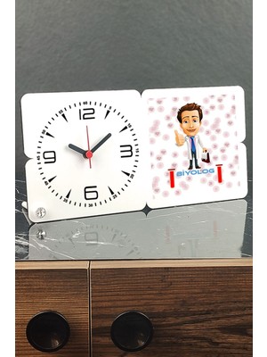 Doğa Temalı Şık Ahşap Masa Saati, Modern Tasarım, Kullanışlı ve Şık Ev Dekoru