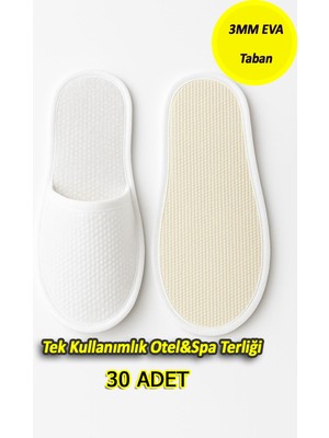 Febros Tek Kullanımlık Eva Kalite Spa & Otel Terliği – 30'lu Paket | Hijyenik, Kaymaz Tabanlı, Unisex