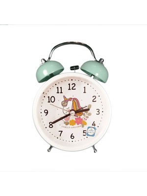 Yeşil, Yuvarlak Boynuzlu At Temalı Masa Saati, Büyük Boy, Alarmlı ve Çalar Saat