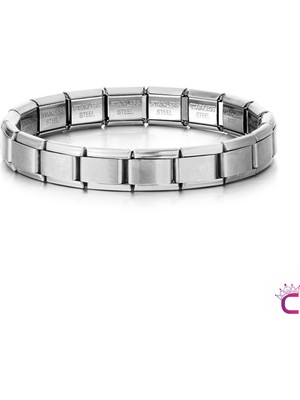Paslanmaz Çelik Italyan Charm Bileklik 18CM - Unisex Charmlı Bileklik