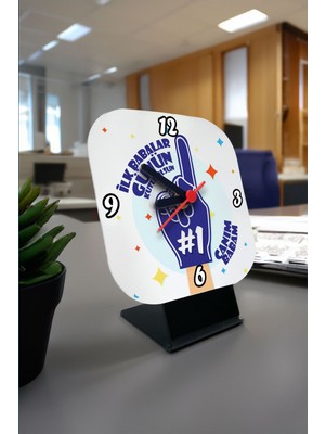 Babasına Özel Kare Masa Saati, En Güzel Hediye, Şık Tasarım