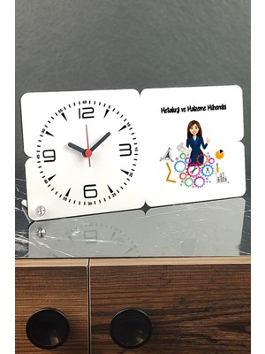 Ahşap Masa Saati, Metalurji ve Malzeme Mühendisliği Temalı Dekorasyon Parçası